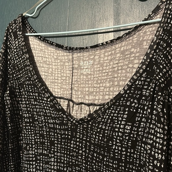 ana black and white puffer sleeve top size 1X - Picture 3 of 4